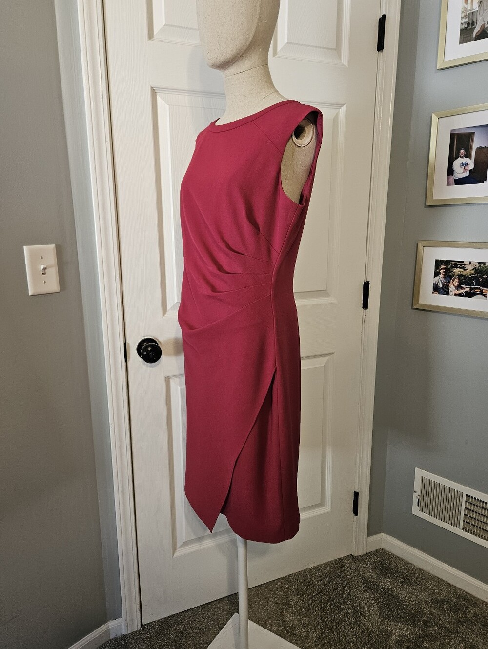 White House Black Market Sleeveless Wine Sheath Dress - Picture 2 of 5
